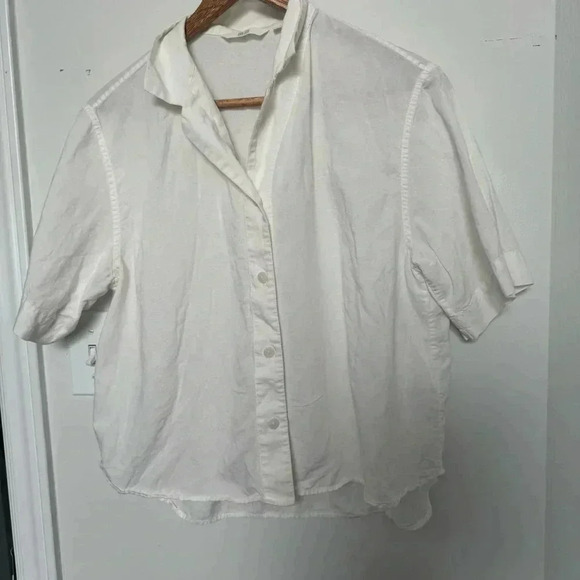 UNIQLO LINEN BLEND OPEN COLLAR SHORT SLEEVE SHIRT XS - Picture 3 of 6